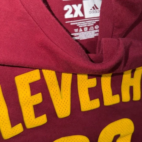 Cleveland Cavaliers LeBron James NBA Adidas jersey tee shirt maroon men’s 2XL - Picture 5 of 5